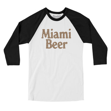 Miami Beer Men/Unisex Raglan 3/4 Sleeve T-Shirt-Allegiant Goods Co. Vintage Sports Apparel