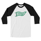 Boston Pennant Men/Unisex Raglan 3/4 Sleeve T-Shirt-Allegiant Goods Co. Vintage Sports Apparel