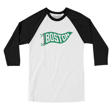Boston Pennant Men/Unisex Raglan 3/4 Sleeve T-Shirt-Allegiant Goods Co. Vintage Sports Apparel