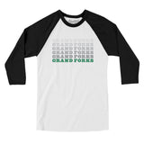 Grand Forks Repeat Men/Unisex Raglan 3/4 Sleeve T-Shirt-Allegiant Goods Co. Vintage Sports Apparel