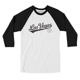 Las Vegas Vintage Script Men/Unisex Raglan 3/4 Sleeve T-Shirt-Allegiant Goods Co. Vintage Sports Apparel