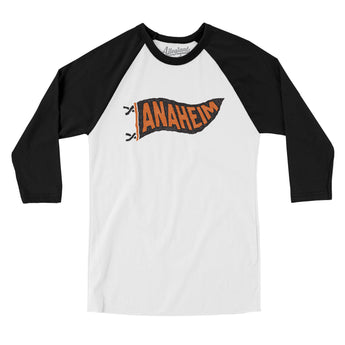 Anaheim Pennant Men/Unisex Raglan 3/4 Sleeve T-Shirt-Allegiant Goods Co. Vintage Sports Apparel