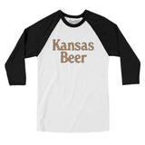 Kansas Beer Men/Unisex Raglan 3/4 Sleeve T-Shirt-Allegiant Goods Co. Vintage Sports Apparel