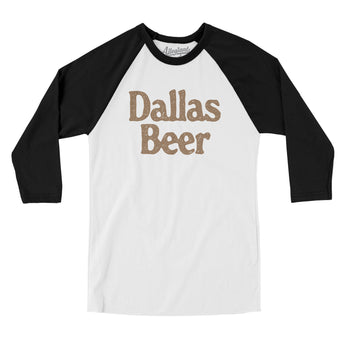 Dallas Beer Men/Unisex Raglan 3/4 Sleeve T-Shirt-Allegiant Goods Co. Vintage Sports Apparel