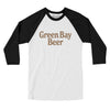 Green Bay Beer Men/Unisex Raglan 3/4 Sleeve T-Shirt-White with Black-Allegiant Goods Co. Vintage Sports Apparel