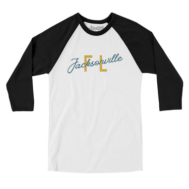 Jacksonville Fl Overprinted Men/Unisex Raglan 3/4 Sleeve T-Shirt-Allegiant Goods Co. Vintage Sports Apparel