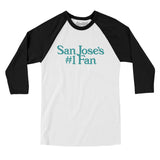San Jose's Number 1 Fan Men/Unisex Raglan 3/4 Sleeve T-Shirt-Allegiant Goods Co. Vintage Sports Apparel