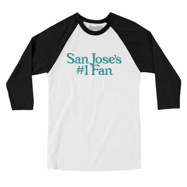 San Jose's Number 1 Fan Men/Unisex Raglan 3/4 Sleeve T-Shirt-Allegiant Goods Co. Vintage Sports Apparel