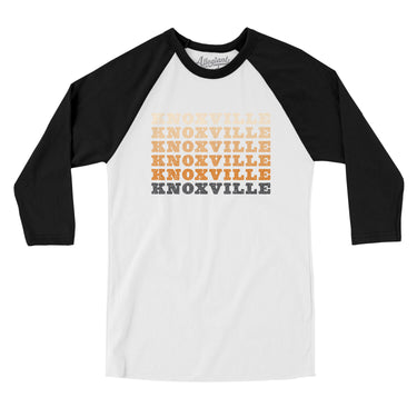 Knoxville Repeat Men/Unisex Raglan 3/4 Sleeve T-Shirt-White with Black-Allegiant Goods Co. Vintage Sports Apparel