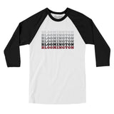Bloomington Repeat Men/Unisex Raglan 3/4 Sleeve T-Shirt-White with Black-Allegiant Goods Co. Vintage Sports Apparel