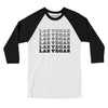 Las Vegas Repeat Men/Unisex Raglan 3/4 Sleeve T-Shirt-White with Black-Allegiant Goods Co. Vintage Sports Apparel