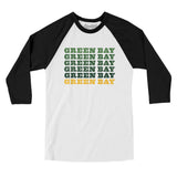 Green Bay Repeat Men/Unisex Raglan 3/4 Sleeve T-Shirt-Allegiant Goods Co. Vintage Sports Apparel