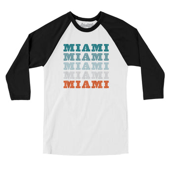 Miami Repeat Men/Unisex Raglan 3/4 Sleeve T-Shirt-Allegiant Goods Co. Vintage Sports Apparel