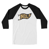 Nola Pennant Men/Unisex Raglan 3/4 Sleeve T-Shirt-Allegiant Goods Co. Vintage Sports Apparel