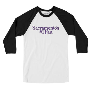 Sacramento's Number 1 Fan Men/Unisex Raglan 3/4 Sleeve T-Shirt-Allegiant Goods Co. Vintage Sports Apparel
