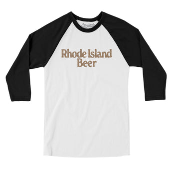 Rhode Island Beer Men/Unisex Raglan 3/4 Sleeve T-Shirt-Allegiant Goods Co. Vintage Sports Apparel