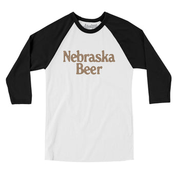 Nebraska Beer Men/Unisex Raglan 3/4 Sleeve T-Shirt-Allegiant Goods Co. Vintage Sports Apparel