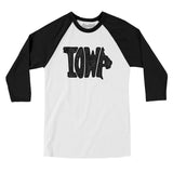 Iowa State Shape Text Men/Unisex Raglan 3/4 Sleeve T-Shirt-Allegiant Goods Co. Vintage Sports Apparel
