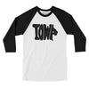 Iowa State Shape Text Men/Unisex Raglan 3/4 Sleeve T-Shirt-White with Black-Allegiant Goods Co. Vintage Sports Apparel