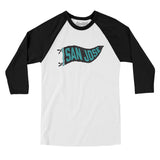 San Jose Pennant Men/Unisex Raglan 3/4 Sleeve T-Shirt-Allegiant Goods Co. Vintage Sports Apparel