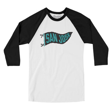 San Jose Pennant Men/Unisex Raglan 3/4 Sleeve T-Shirt-Allegiant Goods Co. Vintage Sports Apparel