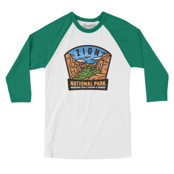 Zion National Park Badge Men/Unisex Raglan 3/4 Sleeve T-Shirt-Allegiant Goods Co. Vintage Sports Apparel