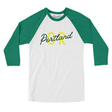 Portland Or Overprinted Men/Unisex Raglan 3/4 Sleeve T-Shirt-Allegiant Goods Co. Vintage Sports Apparel