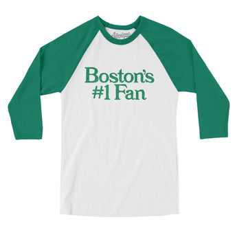 Boston's Number 1 Fan Men/Unisex Raglan 3/4 Sleeve T-Shirt-Allegiant Goods Co. Vintage Sports Apparel