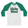 Idaho Weed Men/Unisex Raglan 3/4 Sleeve T-Shirt-White with Kelly-Allegiant Goods Co. Vintage Sports Apparel