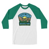 Yosemite National Park Badge Men/Unisex Raglan 3/4 Sleeve T-Shirt-Allegiant Goods Co. Vintage Sports Apparel