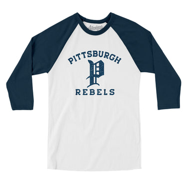 Pittsburgh Rebels Men/Unisex Raglan 3/4 Sleeve T-Shirt-Allegiant Goods Co. Vintage Sports Apparel