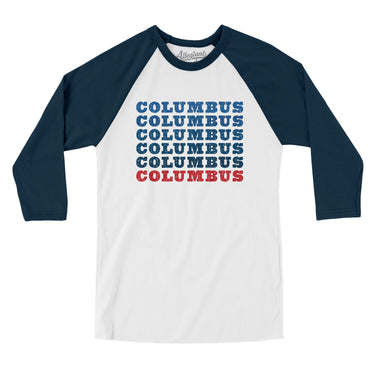 Columbus Repeat Men/Unisex Raglan 3/4 Sleeve T-Shirt-Allegiant Goods Co. Vintage Sports Apparel