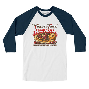 Trader Tom's Steak House New York in White with Navy Color