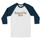Kansas City Beer Men/Unisex Raglan 3/4 Sleeve T-Shirt-Allegiant Goods Co. Vintage Sports Apparel