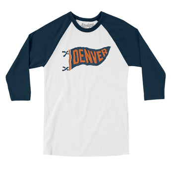 Denver Pennant Men/Unisex Raglan 3/4 Sleeve T-Shirt-Allegiant Goods Co. Vintage Sports Apparel