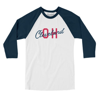 Cleveland Oh Overprinted Men/Unisex Raglan 3/4 Sleeve T-Shirt-Allegiant Goods Co. Vintage Sports Apparel