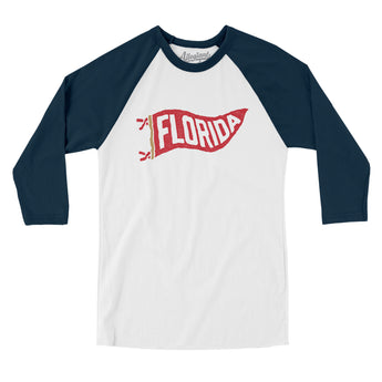 Florida Pennant Men/Unisex Raglan 3/4 Sleeve T-Shirt-Allegiant Goods Co. Vintage Sports Apparel