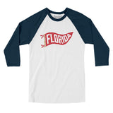 Florida Pennant Men/Unisex Raglan 3/4 Sleeve T-Shirt-Allegiant Goods Co. Vintage Sports Apparel