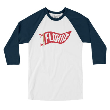 Florida Pennant Men/Unisex Raglan 3/4 Sleeve T-Shirt-Allegiant Goods Co. Vintage Sports Apparel