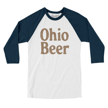 Ohio Beer Men/Unisex Raglan 3/4 Sleeve T-Shirt-Allegiant Goods Co. Vintage Sports Apparel
