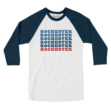 Rochester Repeat Men/Unisex Raglan 3/4 Sleeve T-Shirt-Allegiant Goods Co. Vintage Sports Apparel
