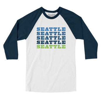 Seattle Repeat Men/Unisex Raglan 3/4 Sleeve T-Shirt-Allegiant Goods Co. Vintage Sports Apparel