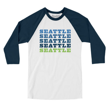 Seattle Repeat Men/Unisex Raglan 3/4 Sleeve T-Shirt-Allegiant Goods Co. Vintage Sports Apparel