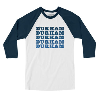 Durham Repeat Men/Unisex Raglan 3/4 Sleeve T-Shirt-Allegiant Goods Co. Vintage Sports Apparel