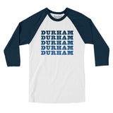 Durham Repeat Men/Unisex Raglan 3/4 Sleeve T-Shirt-Allegiant Goods Co. Vintage Sports Apparel