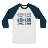 Dallas Repeat Men/Unisex Raglan 3/4 Sleeve T-Shirt-Allegiant Goods Co. Vintage Sports Apparel
