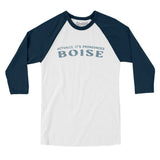 Actually It's Pronounced Boise in White with Navy Color