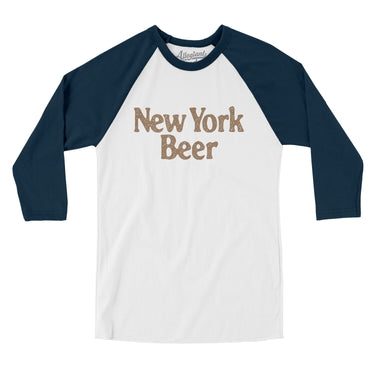 New York Beer Men/Unisex Raglan 3/4 Sleeve T-Shirt-Allegiant Goods Co. Vintage Sports Apparel