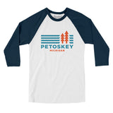 Petoskey Michigan in White with Navy Color