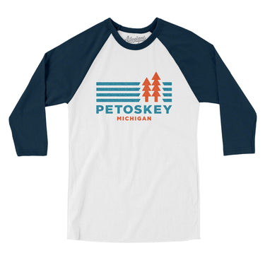 Petoskey Michigan in White with Navy Color